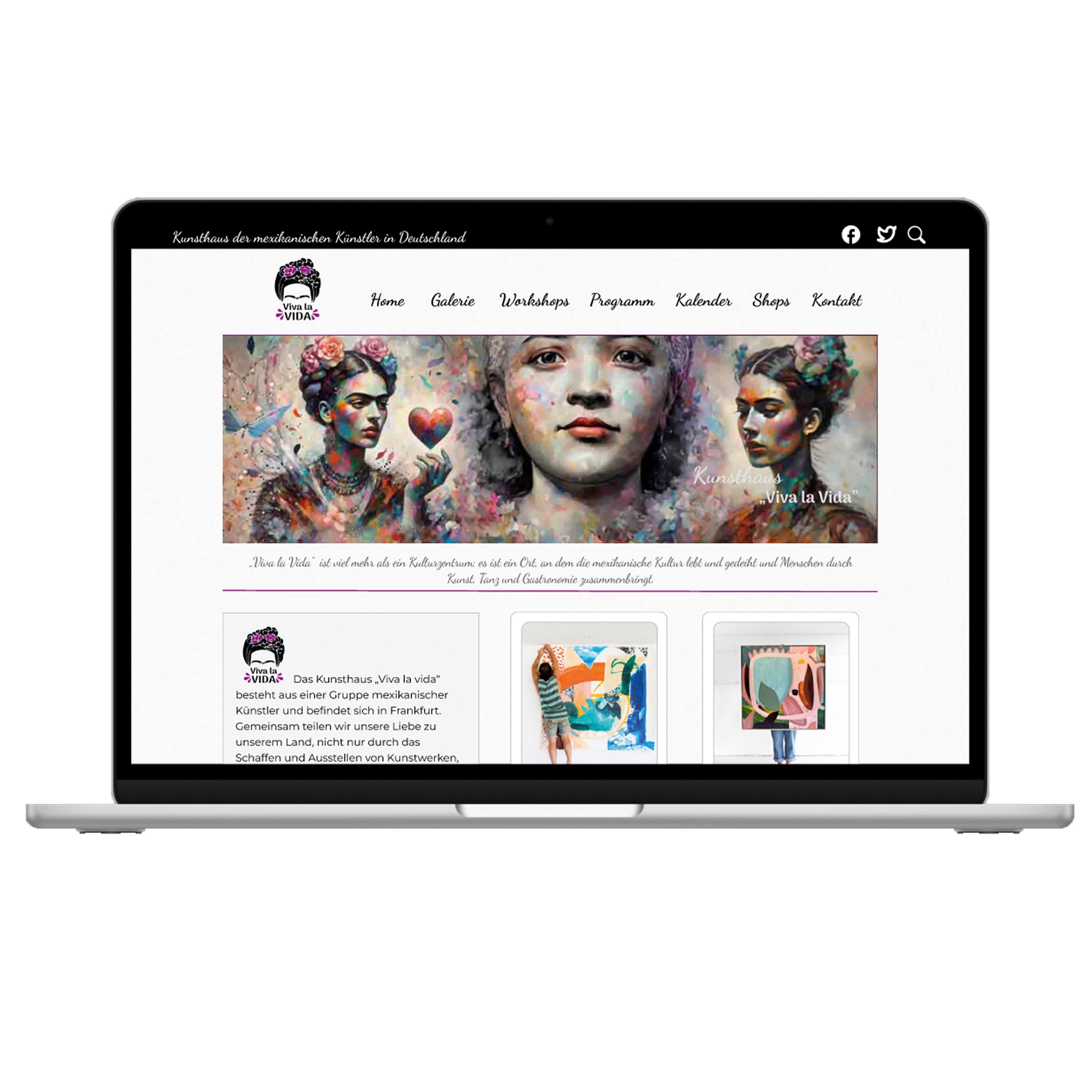 Grafikdesign für die Website von “Viva la Vida” – Kunsthaus